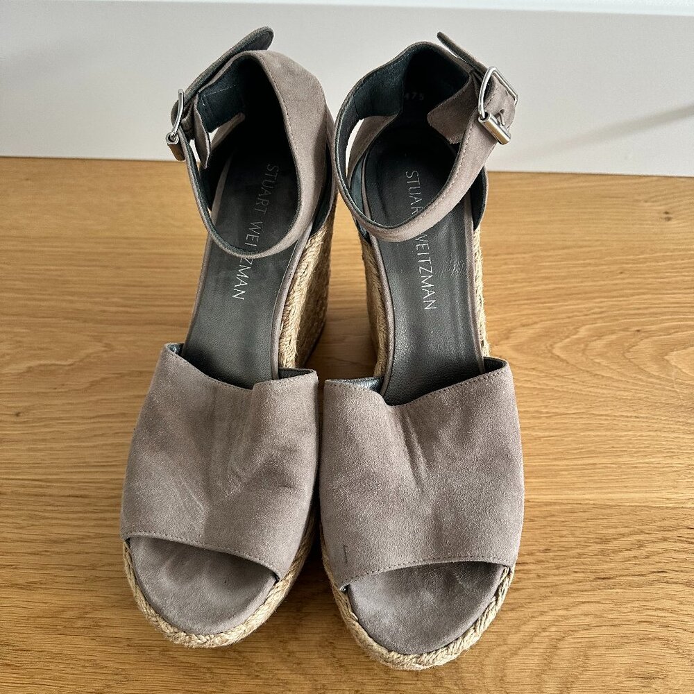 Stuart Weitzman Suede Wedge Sandals